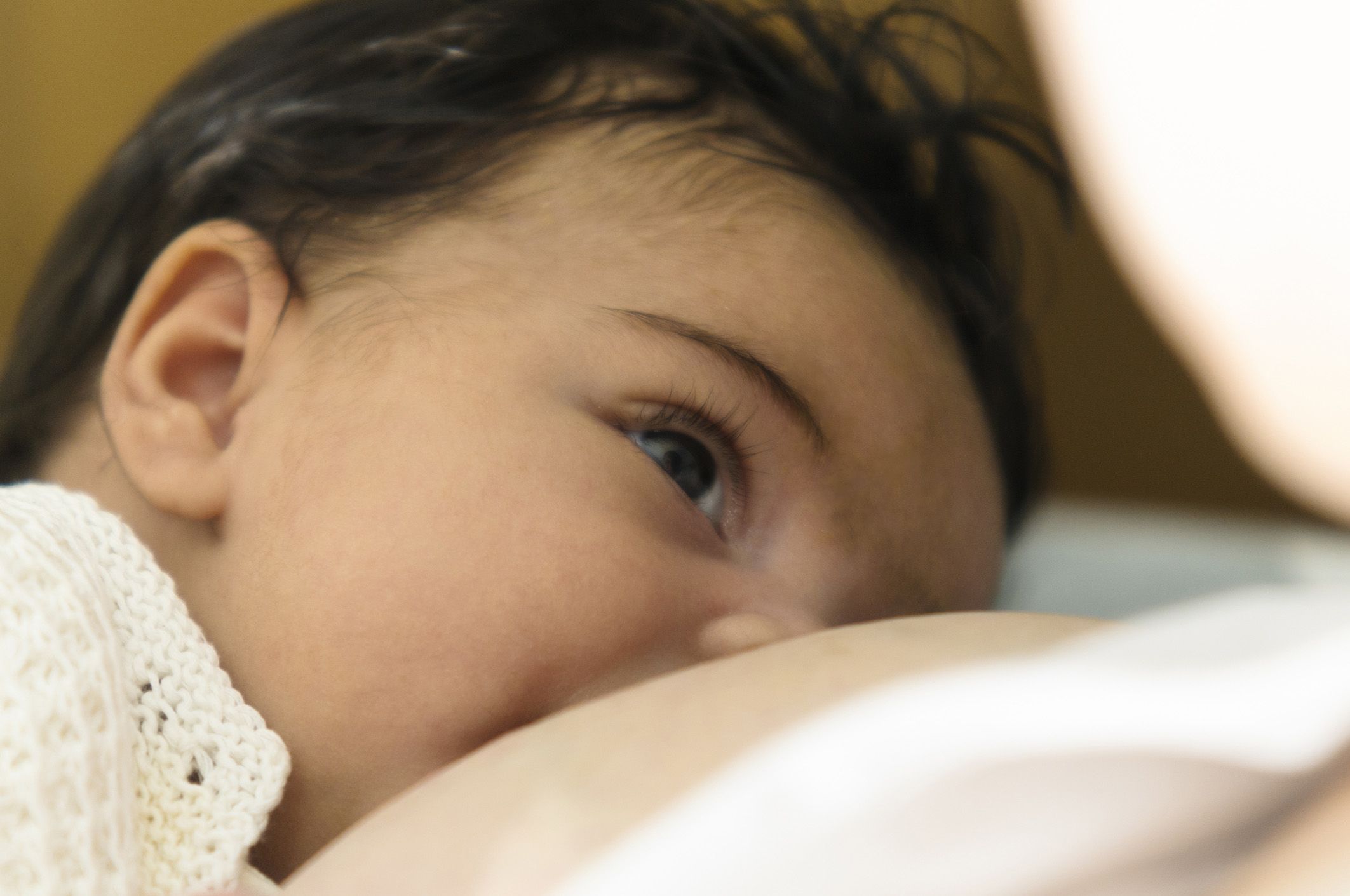 Baby breastfeeding.