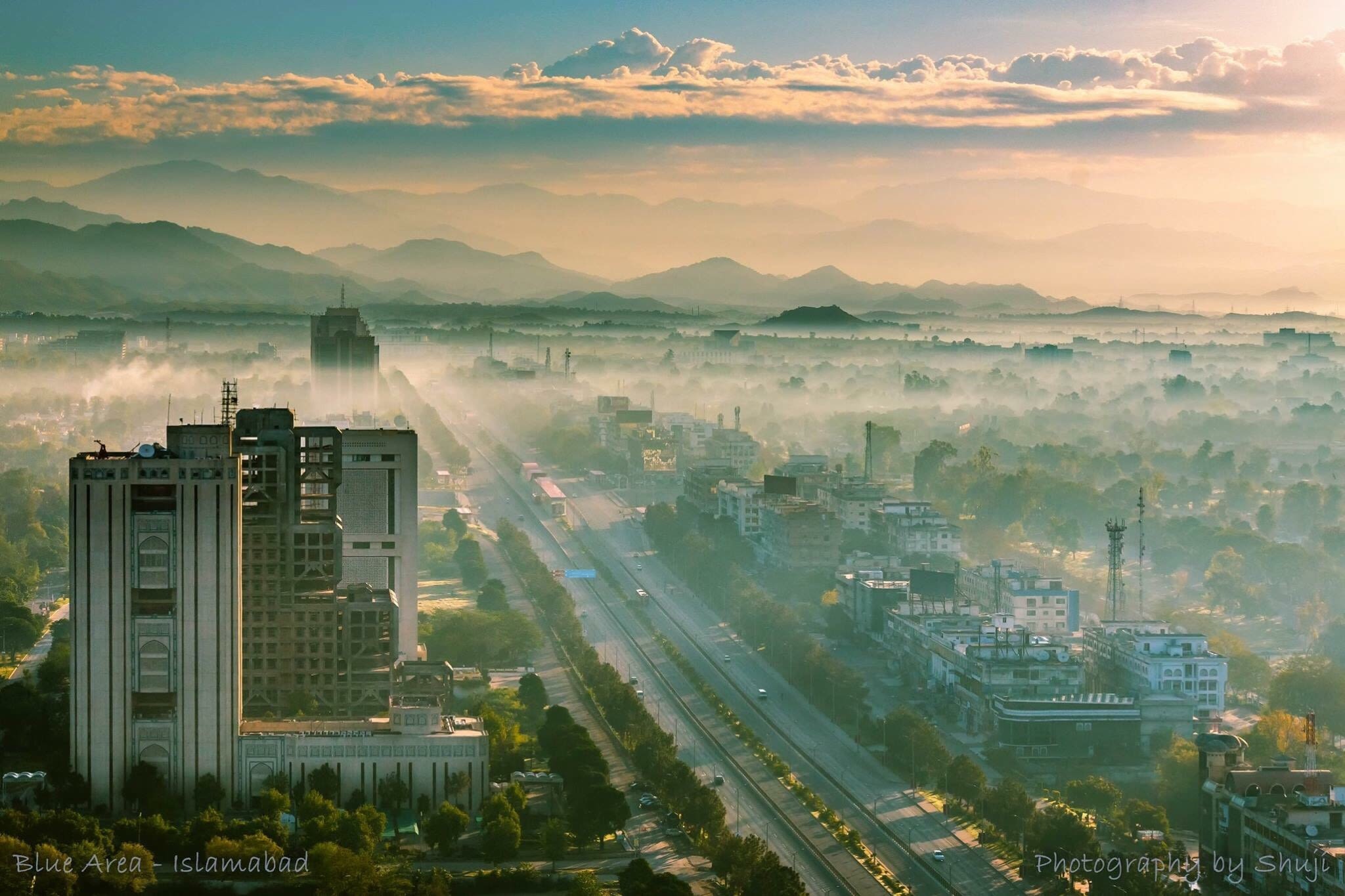 High angle view of city at dusk