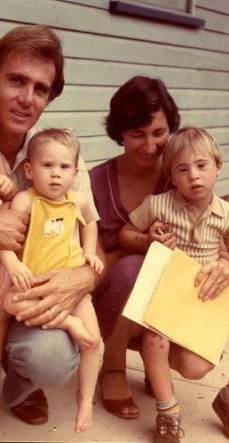 Original program participant Steven Casos pictured with his family (right) and as a young adult.