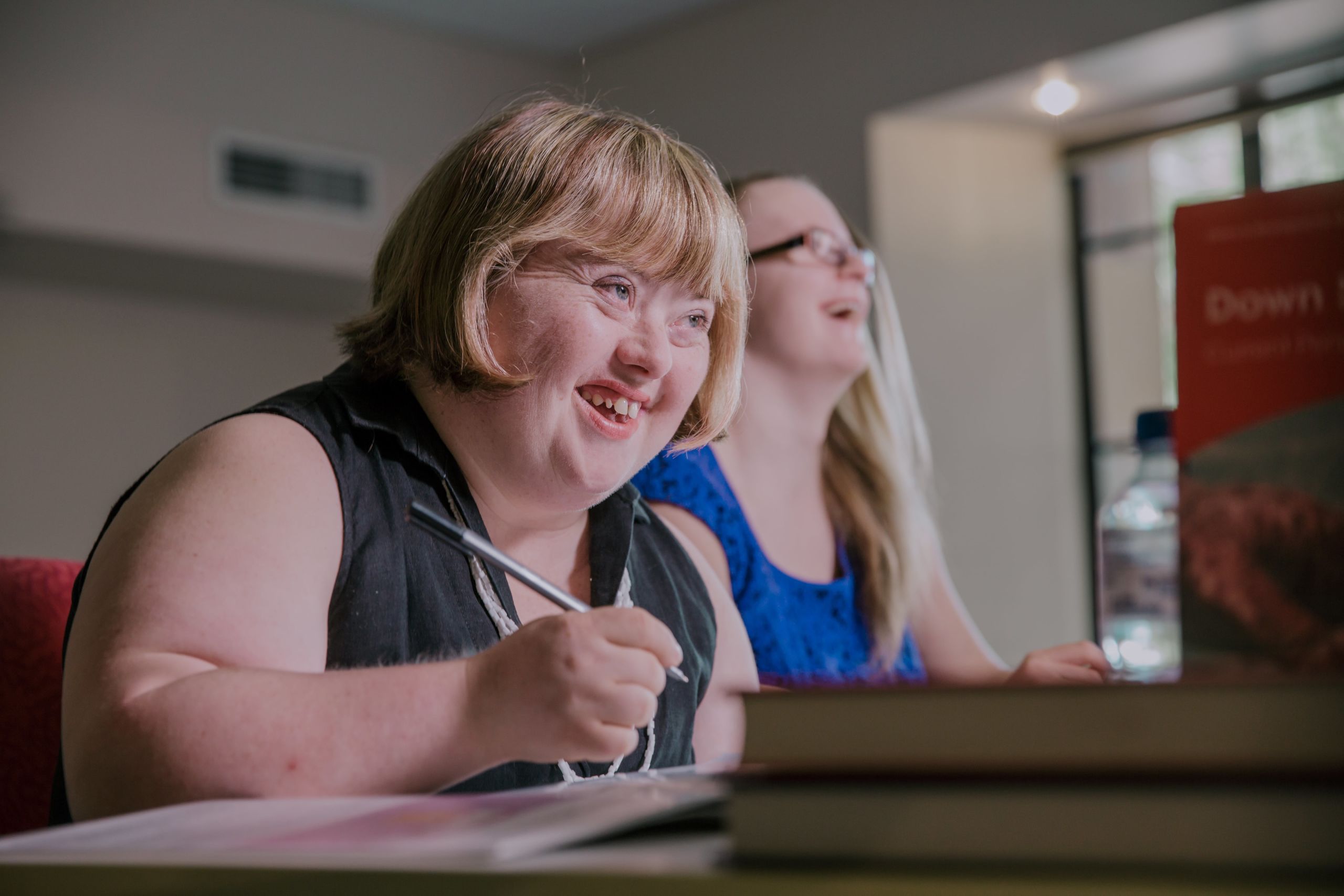 Adults with Down syndrome in a classroom 