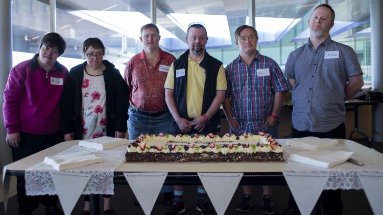 Original study participants celebrating 40 years of the Down Syndrome Research Program in 2018