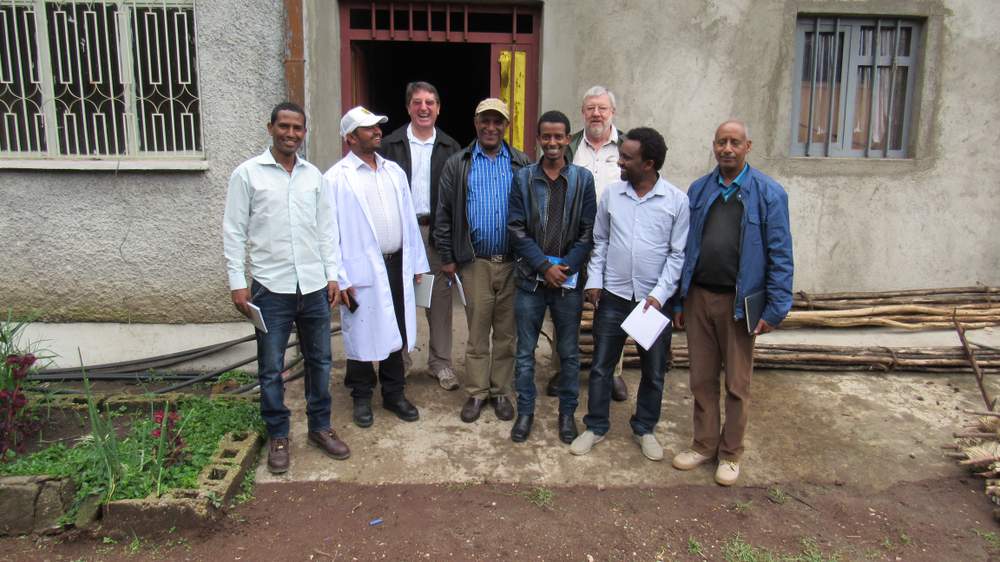 EIAR Chickpea breeding team with BPAT consultants in Debre Zeit, Ethiopia