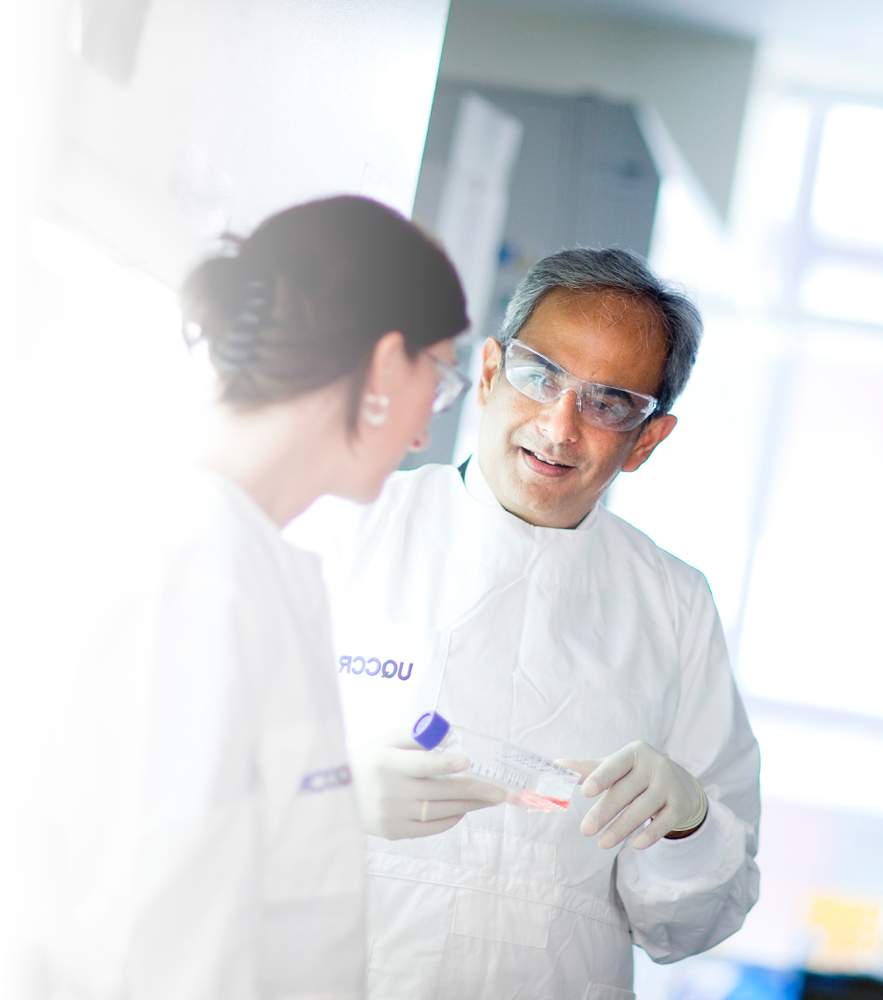 Professor Sunil Lakhani with colleague. (Photo credit: Stewart Gould)