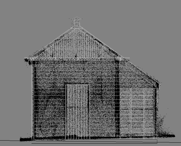 Comparison of hand-measured drawings with point cloud data from 3D laser scanning at the Peel Island Lazaret.  