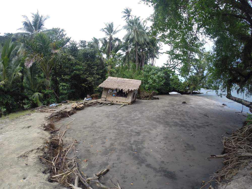 This house near Nuatambu (also shown in time-lapse video at the start of this article) was washed into the ocean in December 2016.