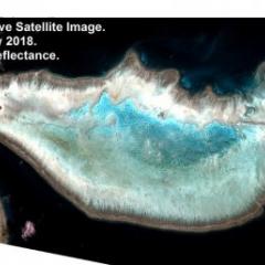 a satellite image of Heron Island