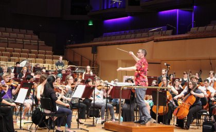 UQ’s Symphony Orchestra practising at QPAC. UQ’s Symphony Orchestra practising at QPAC.