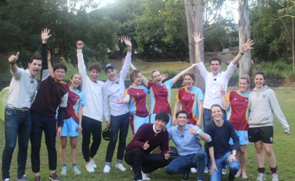 Abnormal Summit cast and the UQFC female soccer team after the match. Abnormal Summit cast and the UQFC female soccer team after the match.