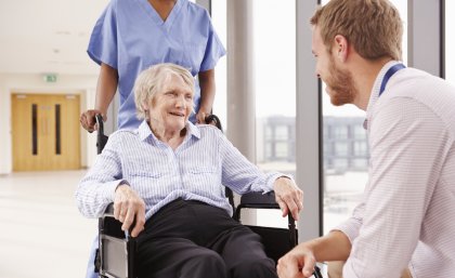 The software monitors patients progress before, during and after a hospital stay. The software monitors patients progress before, during and after a hospital stay.