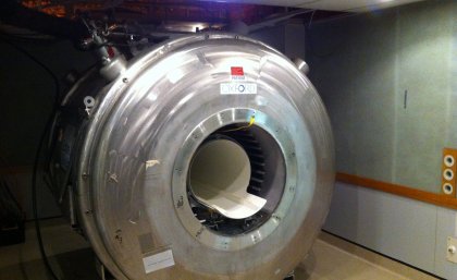 The 4T MRI stripped down and ready to be transported.