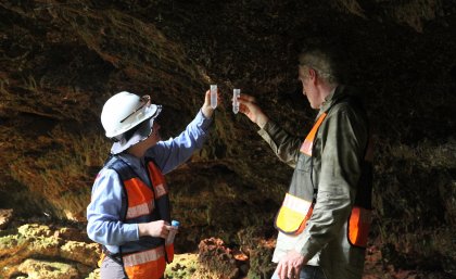 Inside a canga cave. Photo by Dr Gerald Hartig.