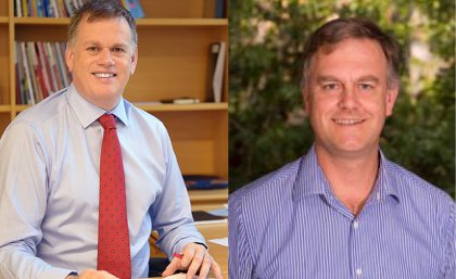 UQ's new Laureate Fellows - Professor Alan Rowan, left, and Professor Paul Burn