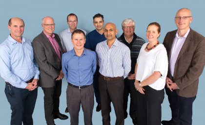 Professor Andreas Obermair (right) and the team Professor Andreas Obermair (right) and the team