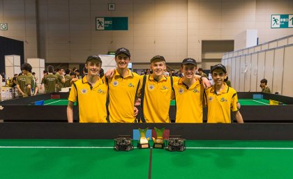 Robocup International Championships third-place winners from Brisbane Boys' College in Nagoya, Japan.