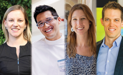 UQ's 2018 Fulbright Scholars - Dr Anna Urbanowicz, James Hill, Karri Neldner and Dr David Ireland UQ's 2018 Fulbright Scholars - Dr Anna Urbanowicz, James Hill, Karri Neldner and Dr David Ireland