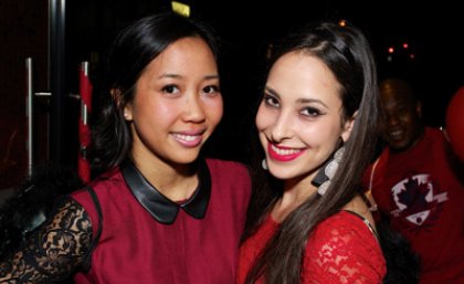 Thienminh Dinn and Katherine Gridley at last year's TIME Red Aware fundraising party.