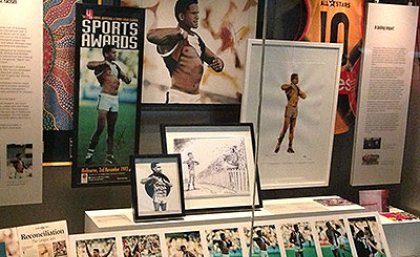 The "Black and Proud: A stand against racism" exhibition at the National Sports Museum, curated by Dr Gary Osmond from UQ and Dr Matthew Klugman from Victoria University.