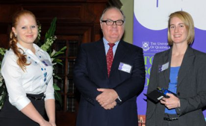 Jocelyn Bosse, The Honorable Justice Patrick Keane and award winner Krista Mahoney Jocelyn Bosse, The Honorable Justice Patrick Keane and award winner Krista Mahoney