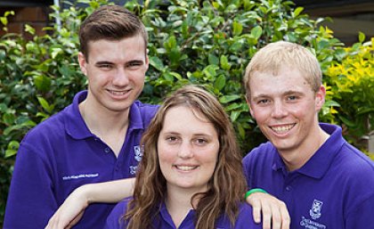 Former UQ Young Achievers Kyle Cumner, Kylie Cochrane and Tim Seng are now mentors for the Program