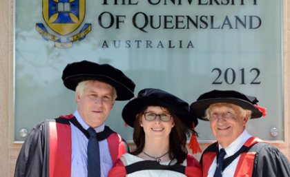 Kari Gobius (father), Ilan Gobius and Peter Meares (grandfather) together represent three generations of PhD graduates from The University of Queensland.