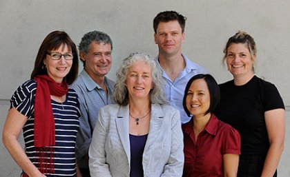 Ann Peterson (centre) with Sandy Williams, David Neil, Dominic McGrath, Deidre Seeto and Lynda Petherick