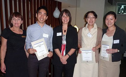 From left to right: Ms Jane Malady, Research Development Manager; Mr Hayato Nagai; Dr Jan Packer, RHD Coordinator; Ms Kuan Lee; and Ms Jianyu Ma