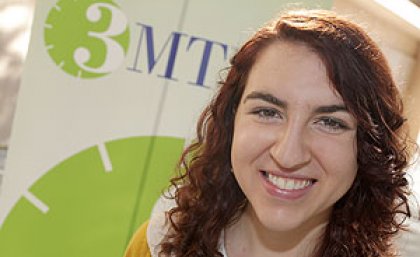 Winner of UQ's 3MT final Ms Amanda Pearce Winner of UQ's 3MT final Ms Amanda Pearce