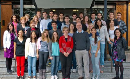 Centre: Dr Anna Ciccarelli Deputy Vice-Chancellor and Vice-President (International) and Professor Joe Diniz da Costa from the School of Chemical Engineering with students and staff during the Science without Borders morning tea.