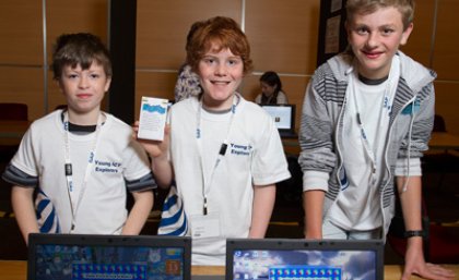 Ironside State School students showcasing their informative game on tooth decay. Ironside State School students showcasing their informative game on tooth decay.