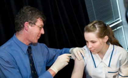 Professor Ian Frazer with the Gardasil vaccine.