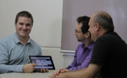 Andrew Harvey with advisors Dr Sean Rintel and Dr Richard Fitzgerald