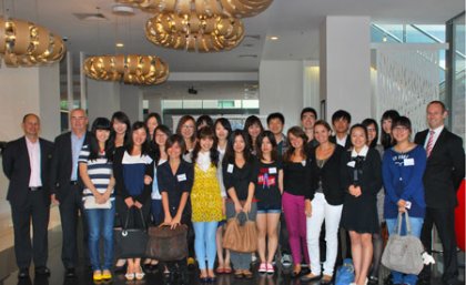 School of Tourism students with Dr Richard Robinson, Mr Neil Scanlan and Mr Gavin Wheeler at the Novotel Brisbane