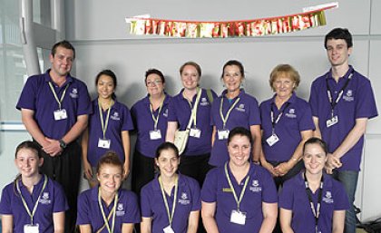 Members of "Team UQ" pitch in to assist the Smith Family Christmas Appeal Members of "Team UQ" pitch in to assist the Smith Family Christmas Appeal