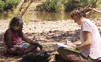 UQ linguistics researcher Dr Felicity Meakins with Gurindji woman Violet Wadrill Nanaku UQ linguistics researcher Dr Felicity Meakins with Gurindji woman Violet Wadrill Nanaku
