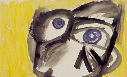 "Face (with yellow background)" c.1947 by Joy Hester