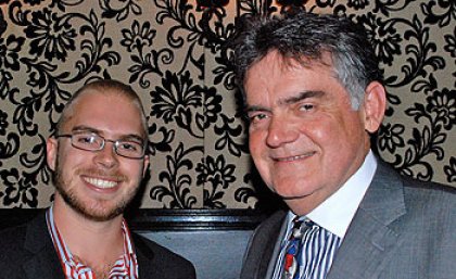 Adrian McAsey and Geoffrey Ewing, President of the Australian Institute of International Affairs Queensland Branch at the networking event