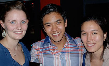 Hannah McConnachie, Arthur Abal and Yooree Lee at the Global Experience Evening Hannah McConnachie, Arthur Abal and Yooree Lee at the Global Experience Evening