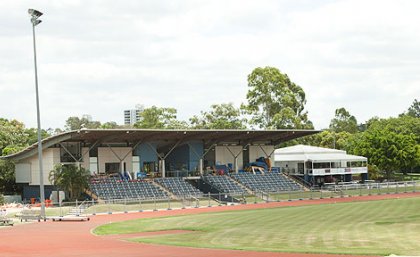 The UQ Athletics Centre photographed after the flood waters had subsided The UQ Athletics Centre photographed after the flood waters had subsided