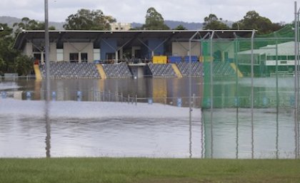 Flooding of the UQ Athletics Track.