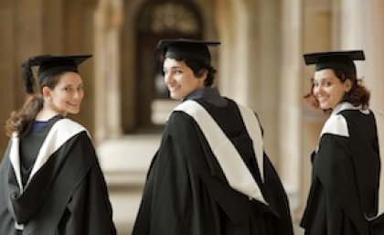 Graduations are a family affair: From left, Ellen, Luke and Claire Di Corleto during the December 2010 graduations.