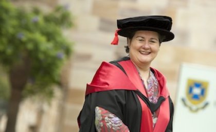 Dr Kaeleen Dingle is UQ's 9000th PhD graduate. Dr Kaeleen Dingle is UQ's 9000th PhD graduate.