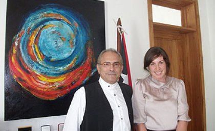 Jo Sampford with Dr Jose Ramos-Horta Jo Sampford with Dr Jose Ramos-Horta
