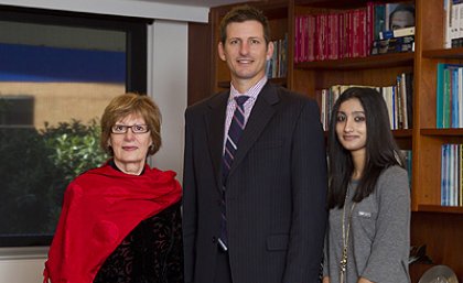 Dr Anna Ciccarelli, Deputy Vice-Chancellor and Vice-President (International), Mr Michael Kasprowicz, Australian Cricket Identity and Ms Kirti Mishra, President – UQ Indian Student Society.