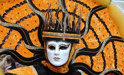 A colourful mask worn during Carnival in Venice. Image: Alexander Wallnöfer A colourful mask worn during Carnival in Venice. Image: Alexander Wallnöfer