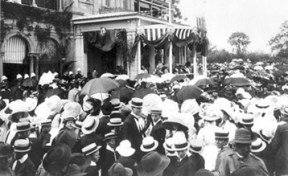 Inauguration of the University of Queensland - the Governor, Sir William MacGregor speaking, 10 Dec 1909. Inauguration of the University of Queensland - the Governor, Sir William MacGregor speaking, 10 Dec 1909.