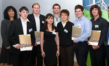 Mark Winchester (far right) General Manager - Engineering, Xstrata Coal Australia with Xstrata scholarship recipients.
