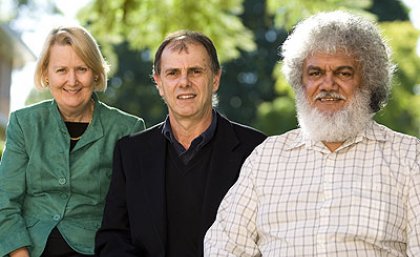 Justice Roslyn Atkinson (left) conference conveners Professor David Trigger and Michael Williams