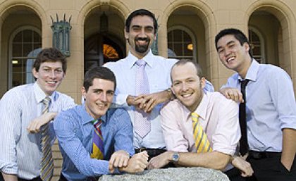 Members of the Manali Medical Aid Project (from left) Matthew Torbey, Ben Treffene, Juergen Landmann, James English and Arthur Cheung