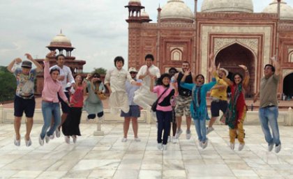 Students on short term study program in India. Students on short term study program in India.