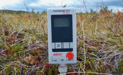 Scientists document the temperature of soil, one layer above permafrost. Supplied image: Dr Virginia Rich, University of Arizona. Scientists document the temperature of soil, one layer above permafrost. Supplied image: Dr Virginia Rich, University of Arizona.